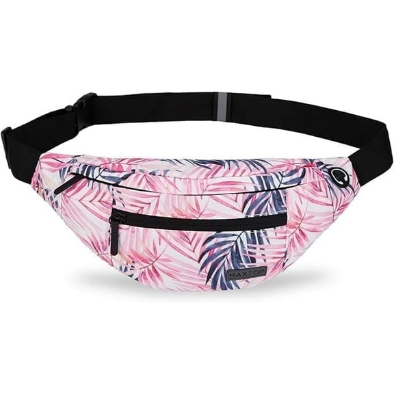 MAXTOP Large Fanny Pack with 4 Zipper Pockets, Crossbody Waist Bag for Traveling, Running, Sports, Casual Use