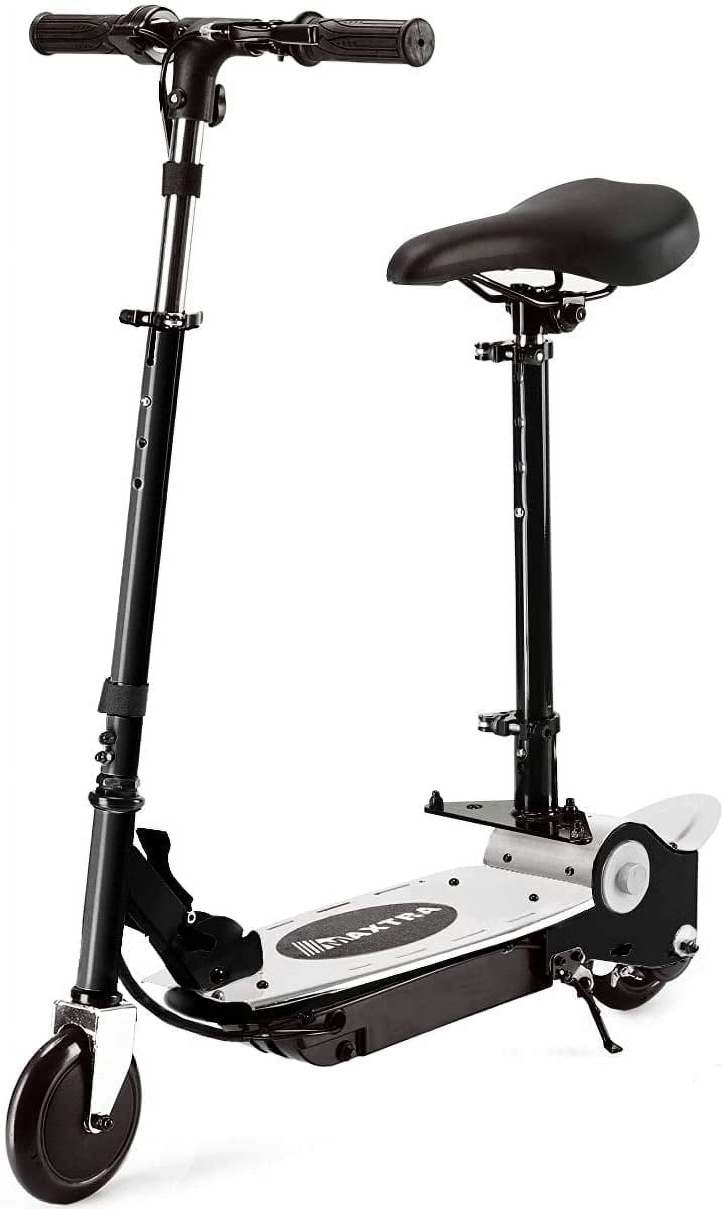 MAXTRA Black E120 Electric Scooter with Removable Seat, Adjustable