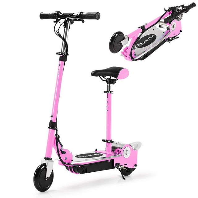 MAXTRA E120 Electric Scooter with Seat for Kids Ages 612, 60 Mins Long