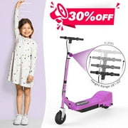 MAXTRA Electric Scooter for Kids Ages 6-12, 60 Mins Long Battery Life, Foldable ＆ Adjustable Handlebar Height, Purple