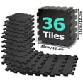 thumbnail image 1 of MAXVINI Puzzle Exercise Mat ½ in Thick, EVA Interlocking Foam Tiles with Diamond Non-Slip Surface for Home Gym, Yoga - Charcoal Black, 12.2" x 12.2" x ½" (36-Piece Set)​, 1 of 11