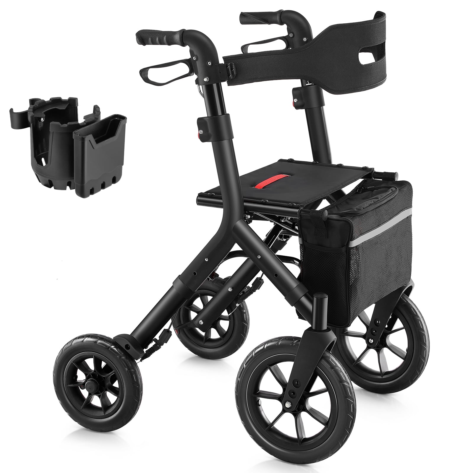 MAXWALK Rollator Walker for Tall Seniors, 12'' All Terrain