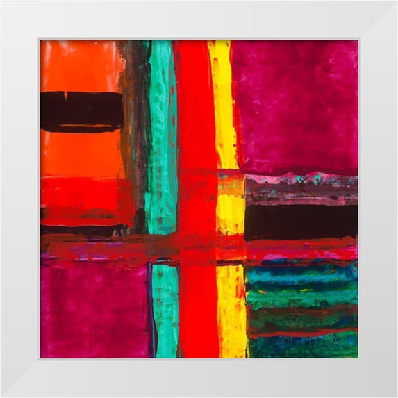 MAXWELL 12x12 White Modern Wood Framed Museum Art Print Titled - Vacances a Miami