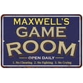 thumbnail image 1 of MAXWELL'S Blue Game Room Sign Metal Wall Decor 8x12 208120002280, 1 of 1