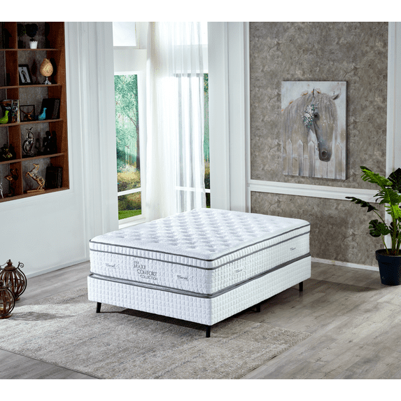 MAXX 15" (Euro Top) QUEEN Flippable Luxury Hybrid Mattress - Memory Foam - 7-zone Gorilla Pocket Spring System - 180 Night Trial - 12 Premium Layers - CertiPUR
