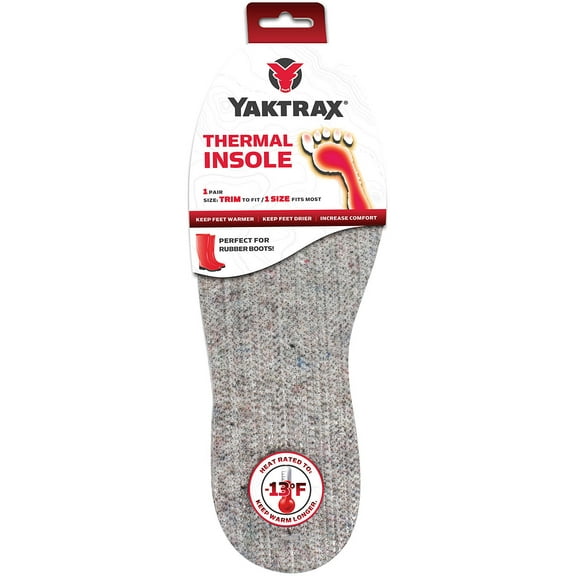 Yaktrax Thermal Insoles Grey (Cut to Fit)