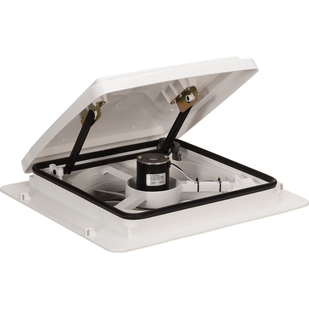 White 14" Ceiling Mount Vent Fan with Lid and Motor