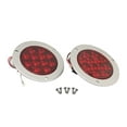 MAXXHAUL 2 Pcs 4" MMF7 Round Red LED Trailer Tail Lights with Stainless