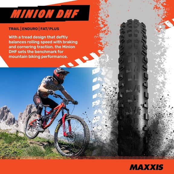 MAXXIS Minion DHF - 29x2.50WT - , E25 | Dual Compound  - E25 Rating, Tubeless | Gold Standard of Gravity Focused Tread