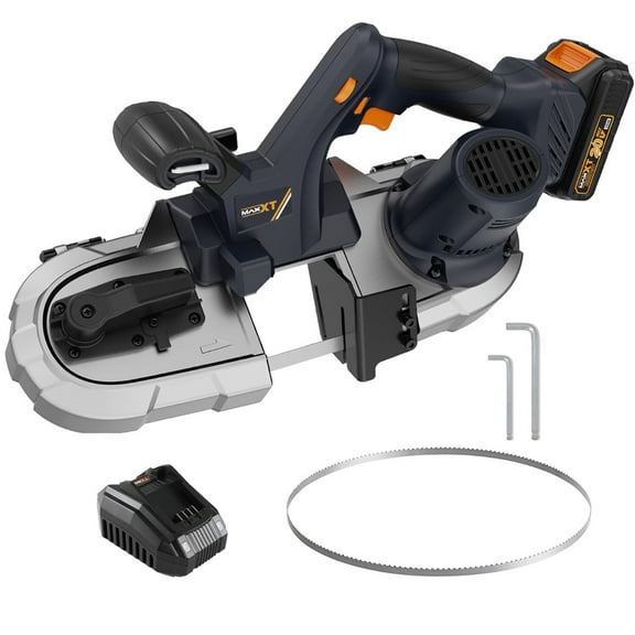 MAXXT 2-1/2 inch Band Saw Cordless, Brushless Power Metal Bandsaw 20V MAX 2.5" Cutting Capacity 6 Speeds Adjustable（Battery & Charger Included）