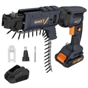 MAXXT 20V Brushless Drywall Screw Gun, 5000 RPM Cordless Autofeed with Battery and Charger