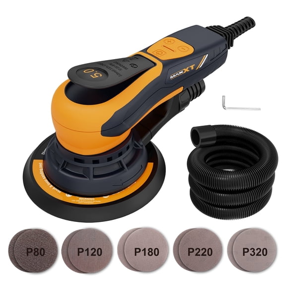MAXXT Electric 5mm Random Orbital Sander Brushless 350W Electric Corded Orbital Sanders Machine (orange)