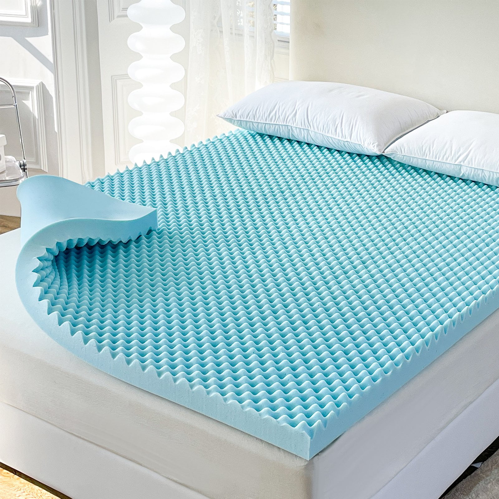 Alwyn Home Twin XL Egg Crate Foam Mattress Topper - Bed Pad for
