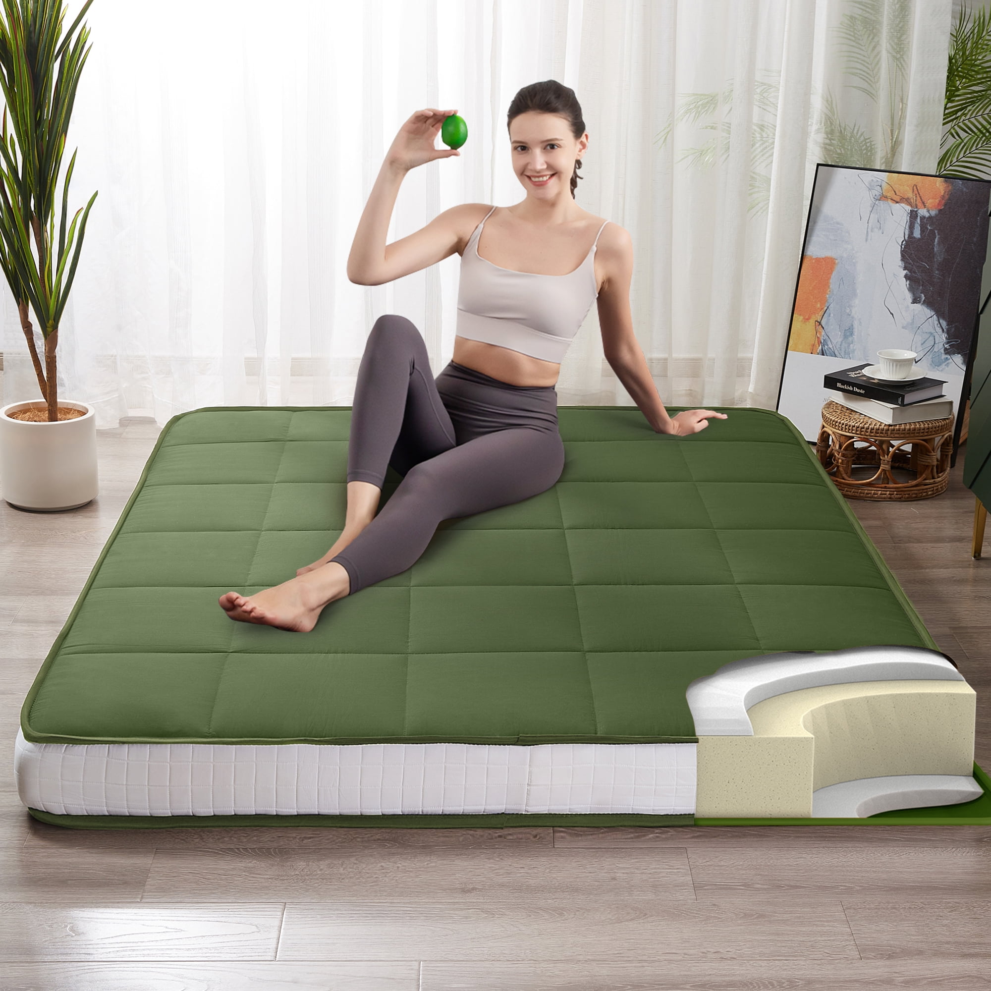 MAXYOYO 6" Extra Thick Japanese Floor Mattress Futon Mattress, Foldable ...