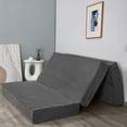 thumbnail image 1 of MAXYOYO 6 inch Folding Corduroy Mattress, Tri Fold Floor Mattress thick with Washable Cover,Foldable in Three,Space-Saving for Guest (Dark Grey, Full), 1 of 7