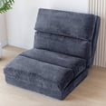 thumbnail image 1 of MAXYOYO Fluffy Soft Bean Bag Sofa Bed,Extra Thick Adult Floor Mattress with Washable Soft Faux Fur Cover,Folding sofa bed for Bedroom Living Room,Dark grey,Single, 1 of 7