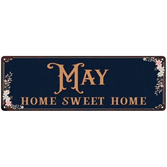 MAY Home Sweet Home Victorian Look Gift 6x18 Metal Sign 206180046007