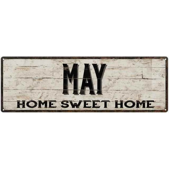 MAY Rustic Home Sweet Home Sign Gift 6x18 Metal Decor 206180084270