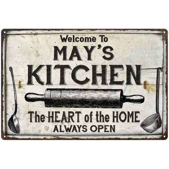 MAY'S Kitchen Farmhouse Sign Gift Gift 12x18 Metal 112180033475