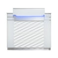 thumbnail image 1 of MAYAKOBA NAPA Reception Desk Square Table with LED Light and Marble Top, Office Restaurant Beauty Spa Salon Furniture, Luxe White/Silver Accents, 1 of 7
