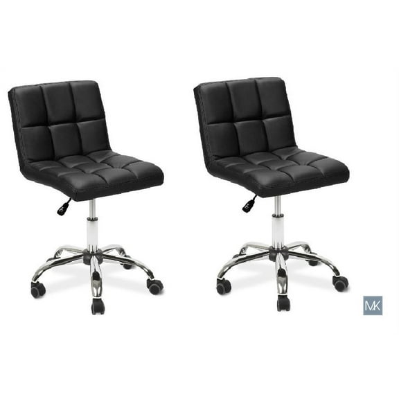 MAYAKOBA SET OF 2 Nail Salon Manicurist Chair TOT-BLACK Thick Comfor Easy Glide Tall Back for Nail Technician Profesional Usage Nail Salon Furniture