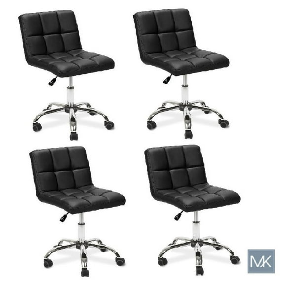 MAYAKOBA SET OF 4 Nail Salon Manicurist Chair TOT-BLACK Thick Comfor Easy Glide Tall Back for Nail Technician Profesional Usage Nail Salon Furniture