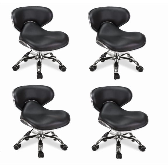 MAYAKOBA SET OF 4 Nail Salon Pedicure Stool UMI BLACK Pedicure Chair Short Adjustable Comfort Pneumatic Pump Salon Furniture & Equipment