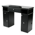 thumbnail image 1 of MAYAKOBA Sonoma II Manicure Table, Nail Station for Beauty Salon Furniture & Equipment, Marble Top & 1UV Hole, Modern Black/Silver, 1 of 9