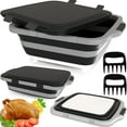 thumbnail image 1 of MAYALEAD BBQ Prep Tub with 2 Pcs Meat Shredder Claws, Collapsible Cutting Board, Cutting Board with Locking Lids, Drip Easy BBQ Prep Tub with lid-XL Size (Black), 1 of 5