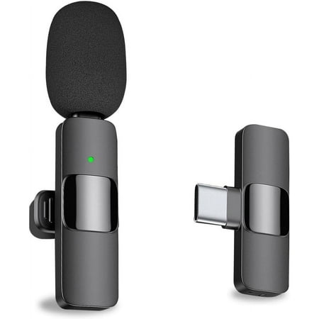 MAYBESTA Wireless Lavalier Lapel Microphone for iPhone Android Phone Laptop - Bluetooth Mini Mic with USB C Interface for YouTube Tiktok Video Recording Interview Podcast Vlog