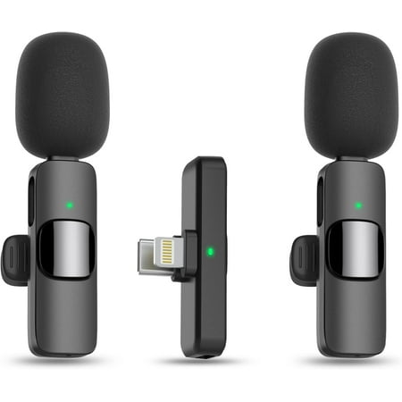 MAYBESTA Wireless Lavalier Microphone for iPhone, iPad, Android - Bluetooth Lapel Phone Mic for Video Recording - Mini Clip on Microphones for Tiktok YouTube Podcast Interview