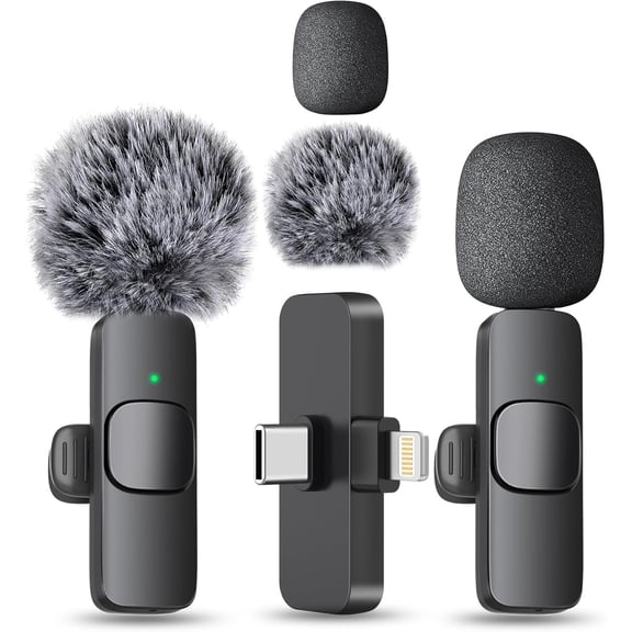 MAYBESTA Wireless Mini Microphone for iPhone Android, Bluetooth Lavalier Lapel Mic for Audio Video Recording YouTube Tiktok Podcast Vlogging