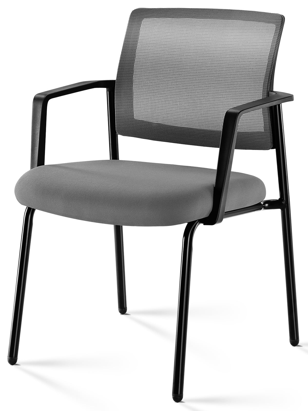 MAYEERTY 1 Pack Stacking Arm Chairs, Guest Reception Chairs, Ergonomic Office Chair with Armrests, Black