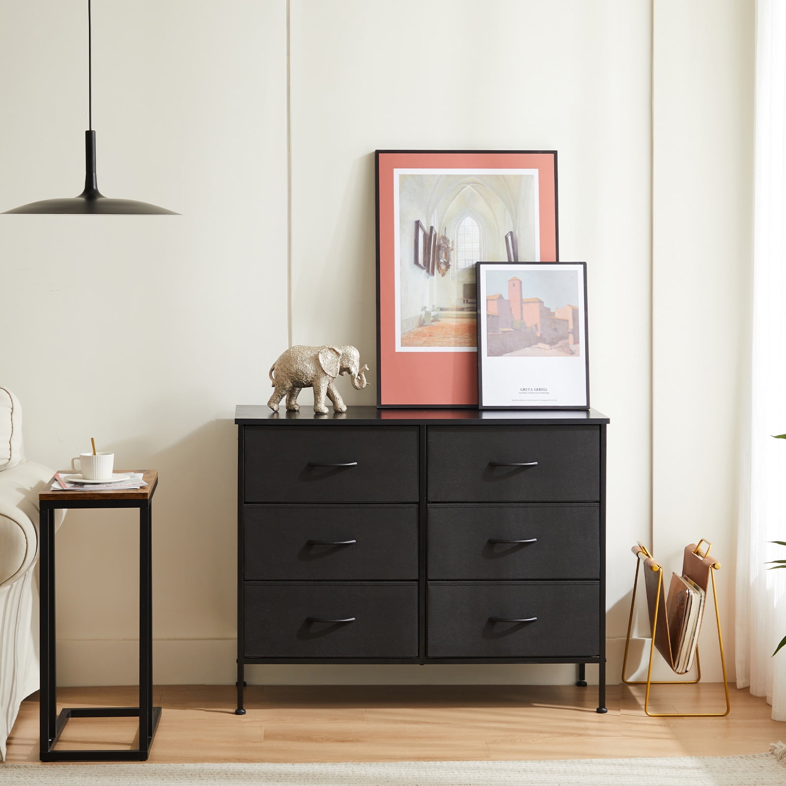 MAYEERTY 10 Drawer Dresser, Fabric Storage Dressers for Versatile Storage in Living Rooms, Black