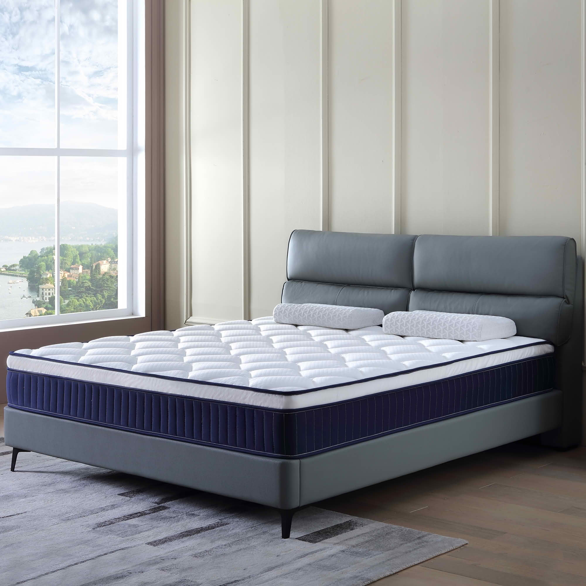 MAYEERTY 10 Inch Plush Hybrid Mattress in a Box, Memory Foam Pocket Spring, CertiPUR-US Certified