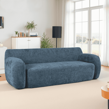 MAYEERTY 103.5" Modern Linen 3-Piece Couch Living Room Sofa Set，Black Gray