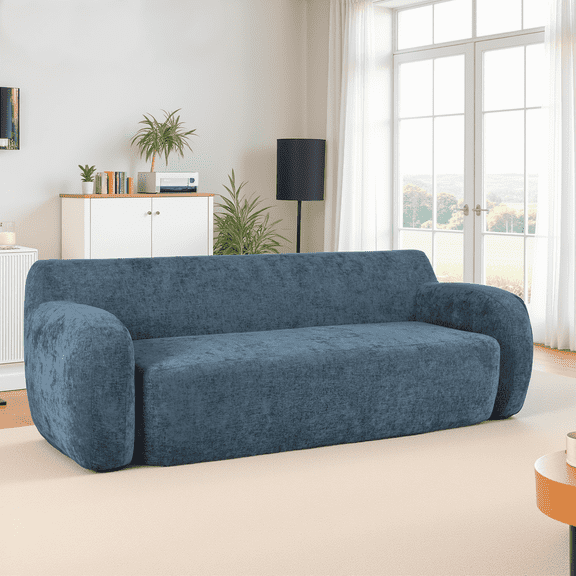 MAYEERTY 103.5" Modern Linen 3-Piece Couch Living Room Sofa Set，Black Gray