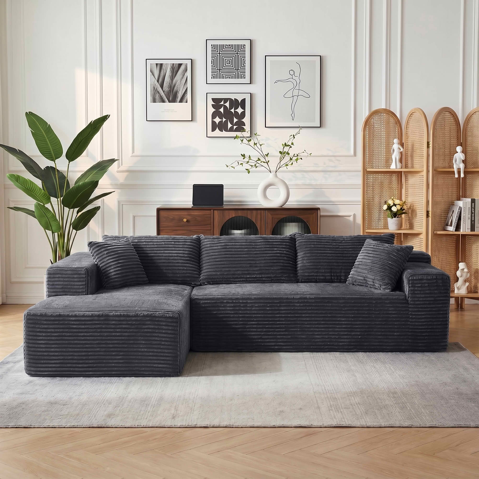 MAYEERTY 104" Cloud Sectional Couch with L-Shape Chaise, Modern Modular Sofa with Deep Seat, Upholstered Couches with Back Cushion for Living Room Bedroom, No Assembly Required