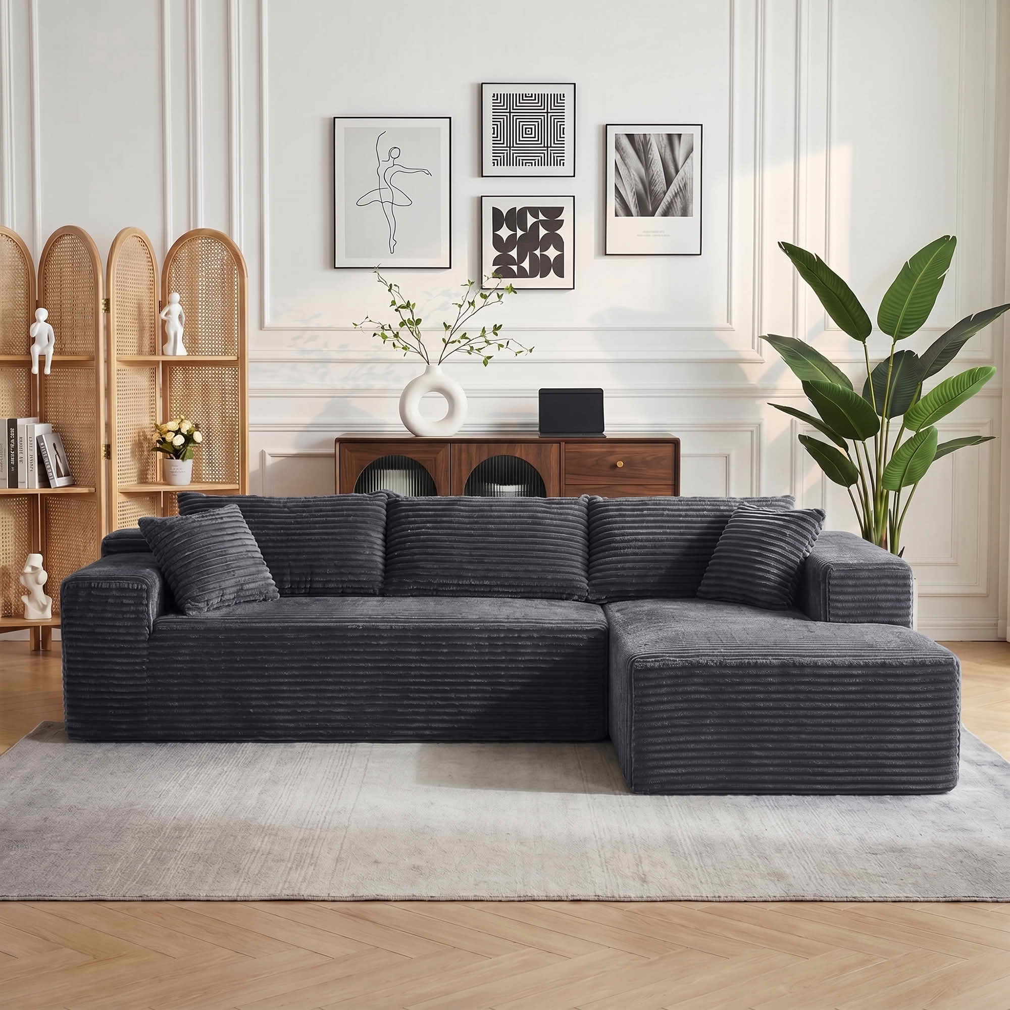 MAYEERTY 104" Cloud Sectional Couch with L-Shape Chaise, Modern Modular Sofa with Deep Seat, Upholstered Couches with Back Cushion for Living Room Bedroom, No Assembly Required