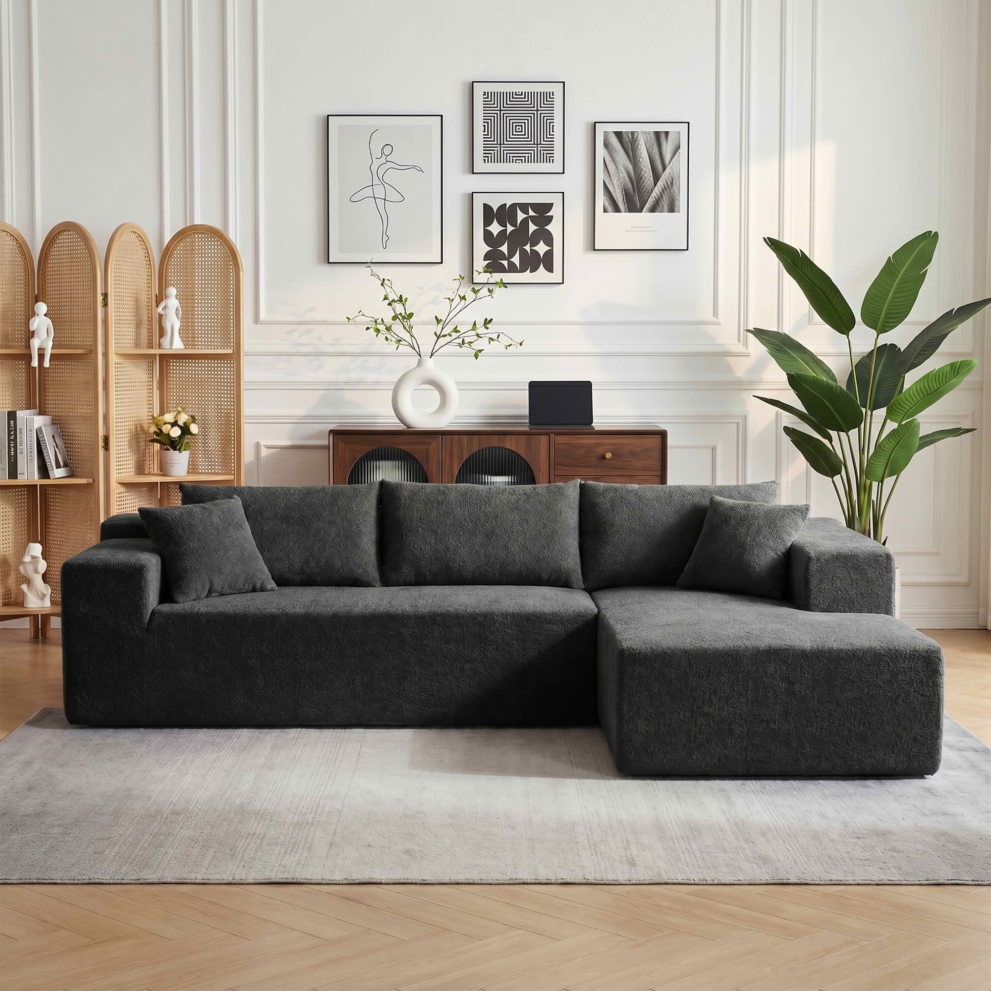 MAYEERTY 104" Cloud Sectional Couch with L-Shape Chaise, Modern Modular Sofa with Deep Seat, Upholstered Couches with Back Cushion for Living Room Bedroom, No Assembly Required