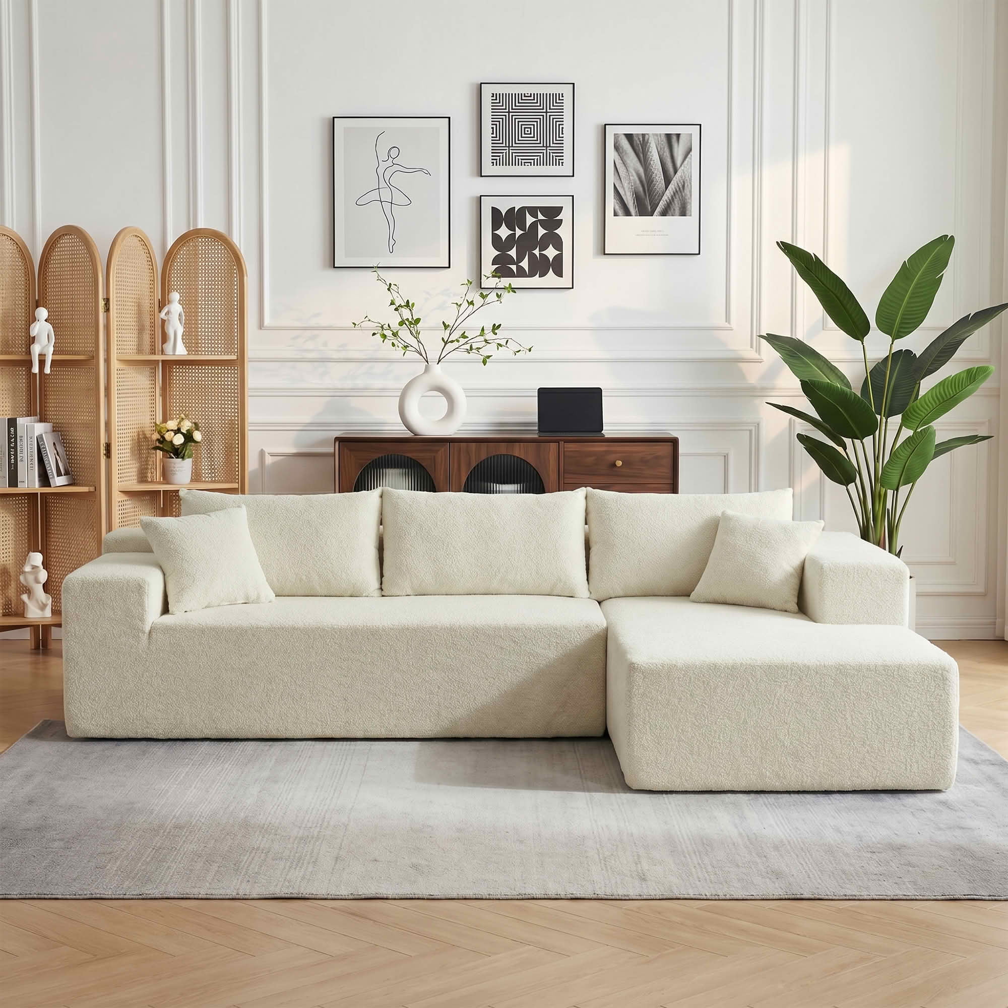 MAYEERTY 104" Cloud Sectional Couch with L-Shape Chaise, Modern Modular Sofa with Deep Seat, Upholstered Couches with Back Cushion for Living Room Bedroom, No Assembly Required