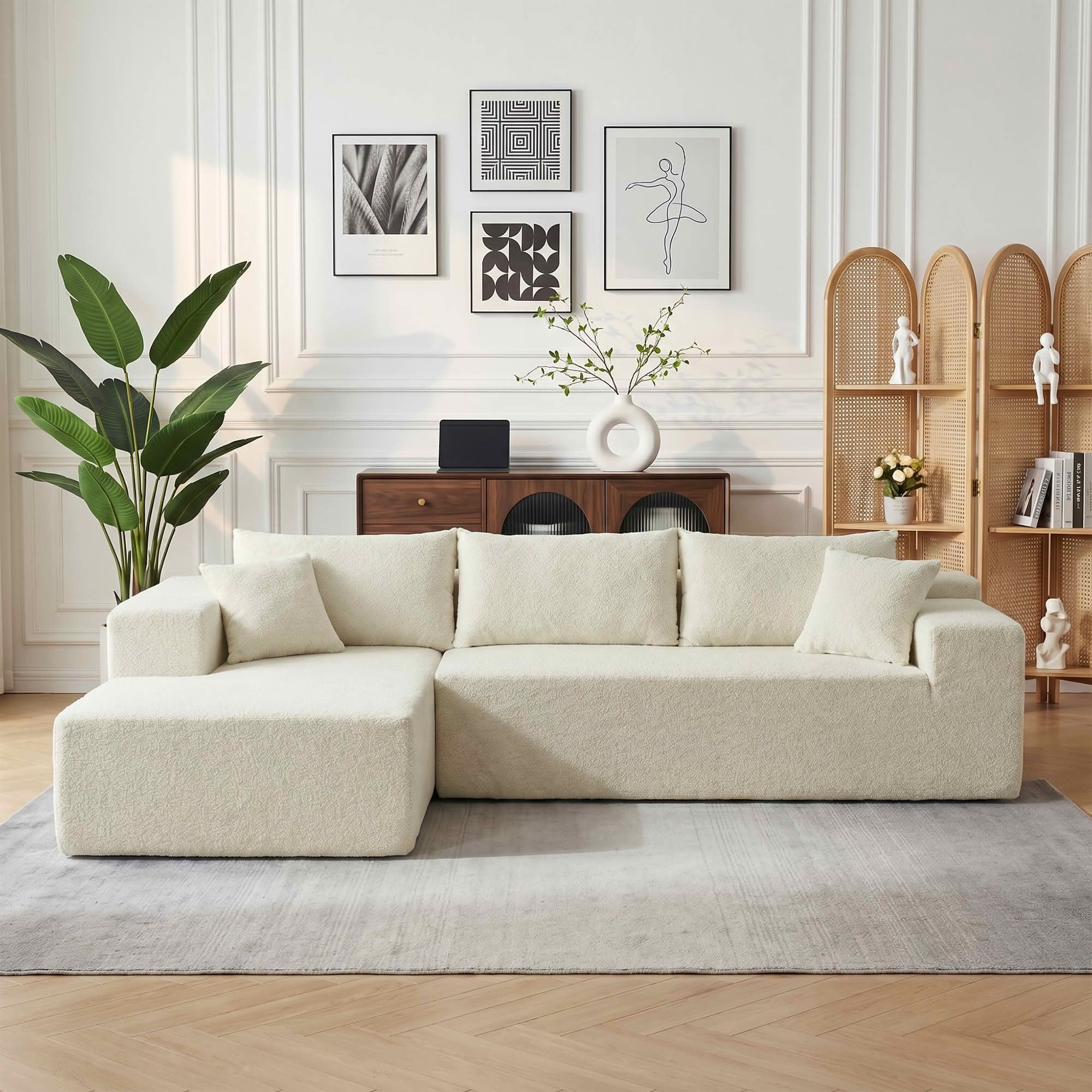MAYEERTY 104" Cloud Sectional Couch with L-Shape Chaise, Modern Modular Sofa with Deep Seat, Upholstered Couches with Back Cushion for Living Room Bedroom, No Assembly Required