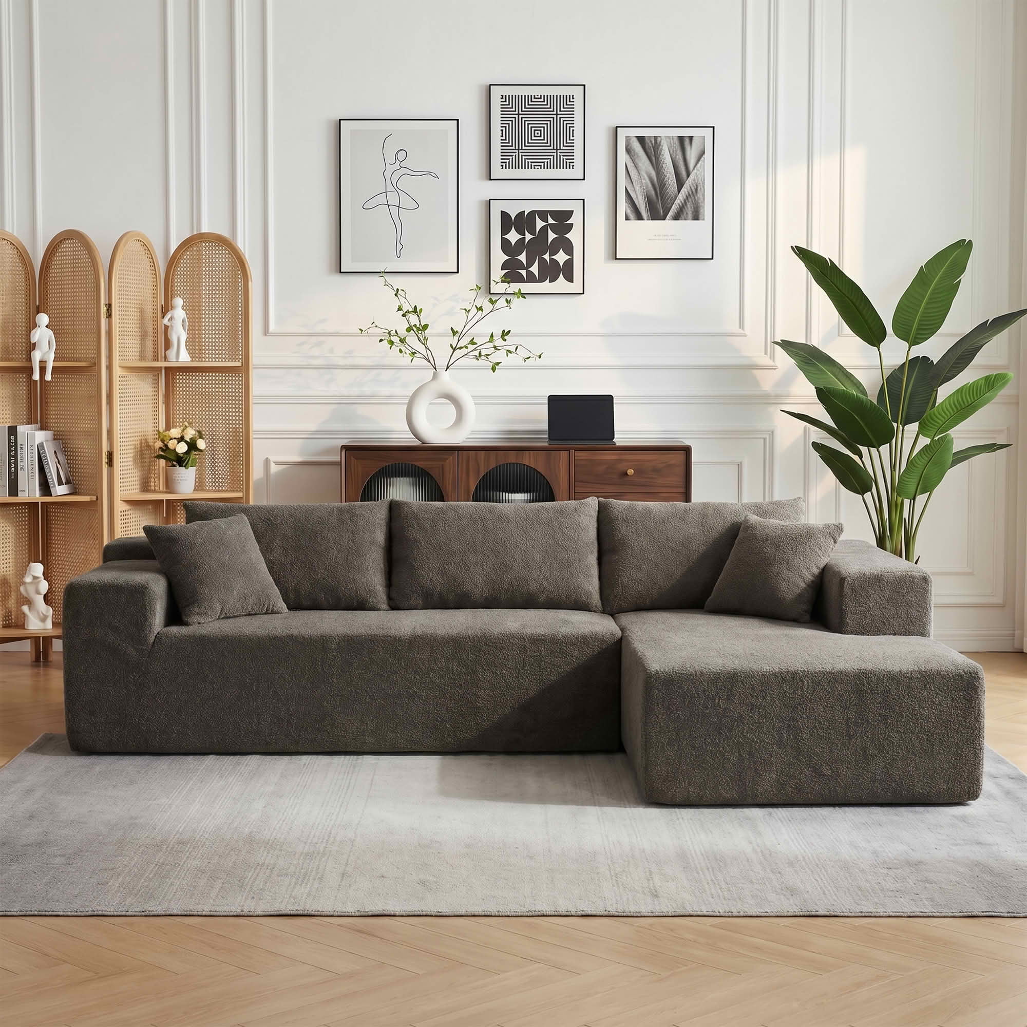 MAYEERTY 104" Cloud Sectional Couch with L-Shape Chaise, Modern Modular Sofa with Deep Seat, Upholstered Couches with Back Cushion for Living Room Bedroom, No Assembly Required
