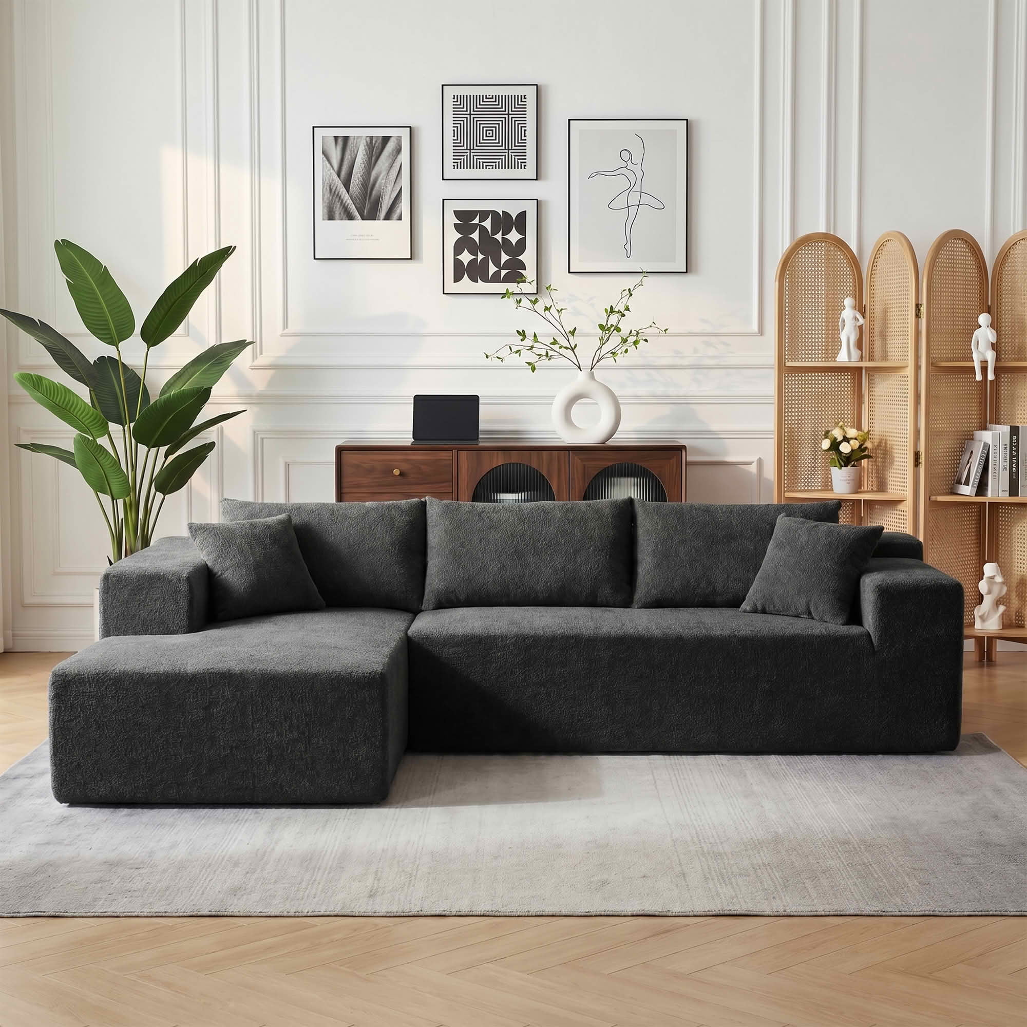 MAYEERTY 104" Cloud Sectional Couch with L-Shape Chaise, Modern Modular Sofa with Deep Seat, Upholstered Couches with Back Cushion for Living Room Bedroom, No Assembly Required