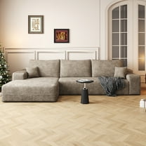 MAYEERTY 107" Cloud Sectional Couch Modern Modular Sofa for Living Room No Assembly Required, Camel