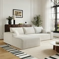 thumbnail image 1 of MAYEERTY 107" Cloud Sectional Couch White Plush Corduroy Fabric L-Shape Chaise Modern Modular Sofa with Deep Seat No Assembly Required for Living Room/Bedroom, 1 of 6