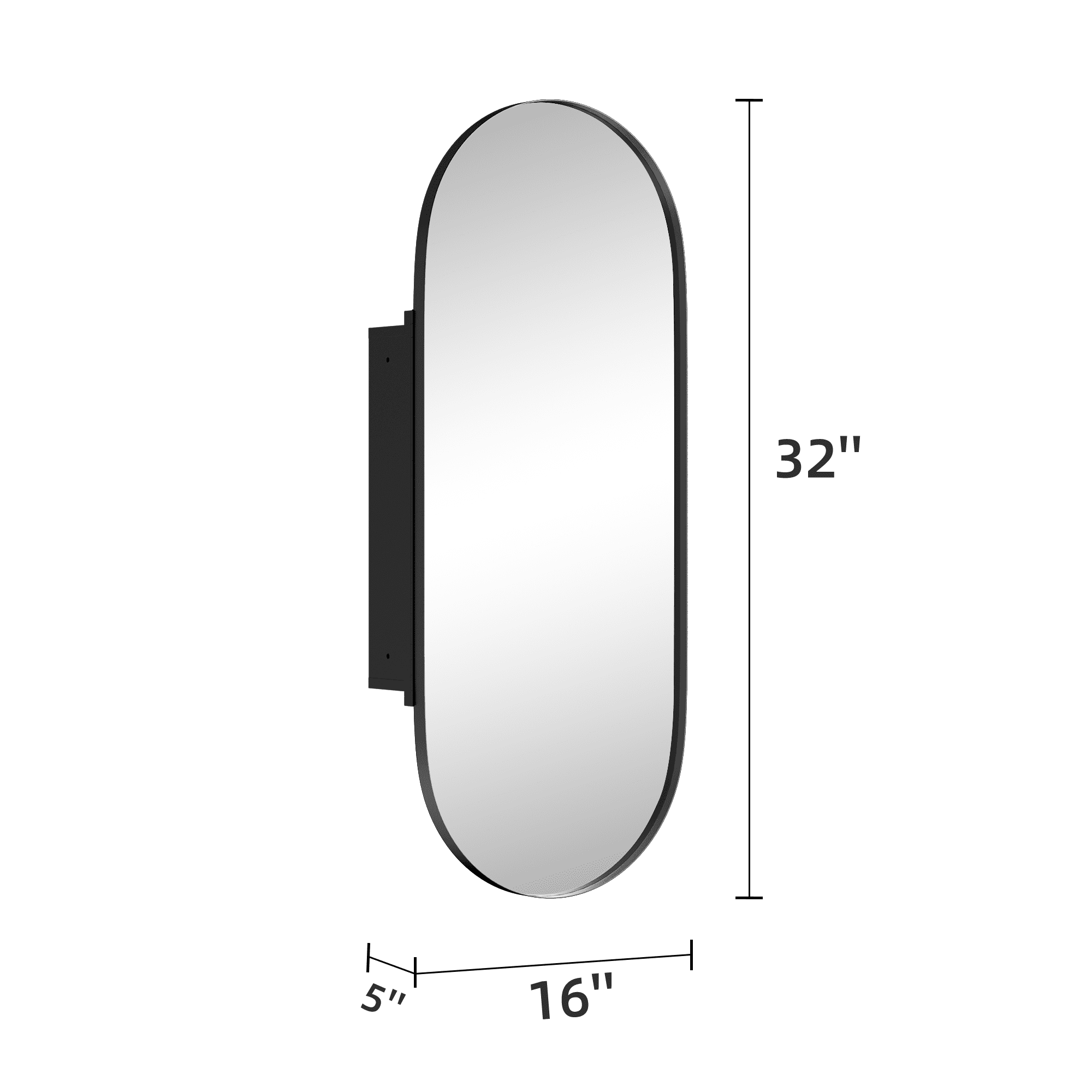 MAYEERTY 13"×7" Model I Black Iron Track Mirror Cabinet Compact Storage for Small Bathrooms