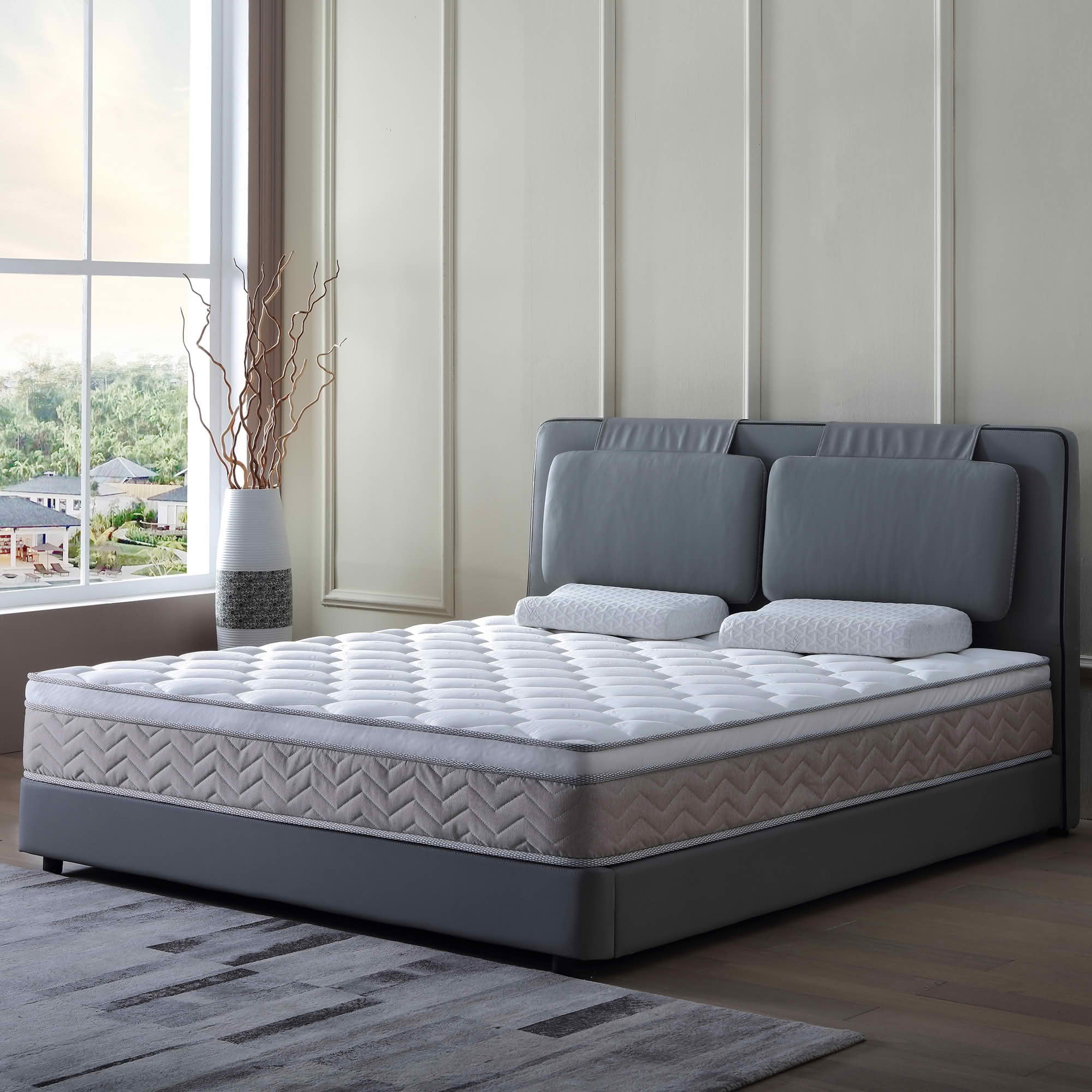 MAYEERTY 12 Inch Hybrid Mattress in a Box, Individual Pocket Coil Medium Firm Memory Foam