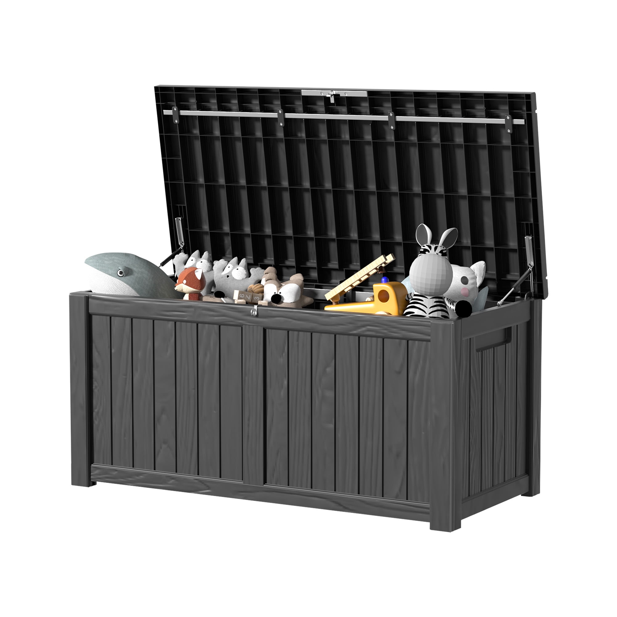MAYEERTY 120 Gallon Outdoor Deck Box, Large Capacity Storage Box for Patio Furniture Cushions, Pillow Outdoor Indoor, Black