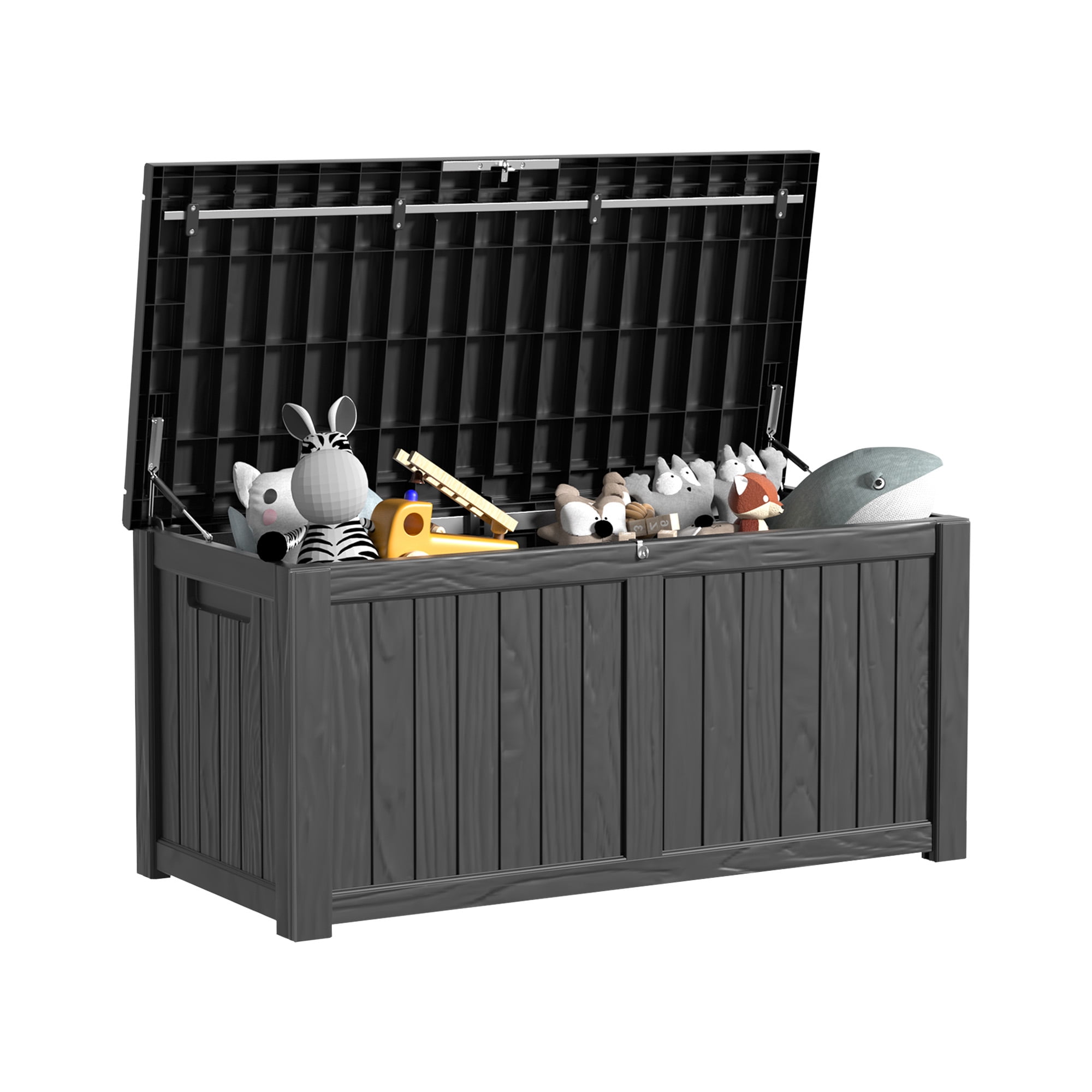 MAYEERTY 120 Gallon Outdoor Deck Box, Large Capacity Storage Box for Patio Furniture Cushions, Pillow with Wheels, Black
